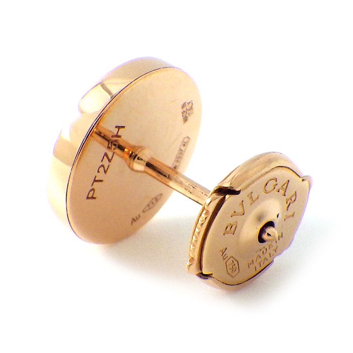 ブルガリ BVLGARI ピアス ブルガリブルガリ ロゴ サークル ラウンド タイガーアイ K18PG ※片方のみ 【箱・保付き】 【中古】
