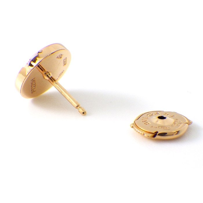 ブルガリ BVLGARI ピアス ブルガリブルガリ ロゴ サークル ラウンド タイガーアイ K18PG ※片方のみ 【箱・保付き】 【中古】