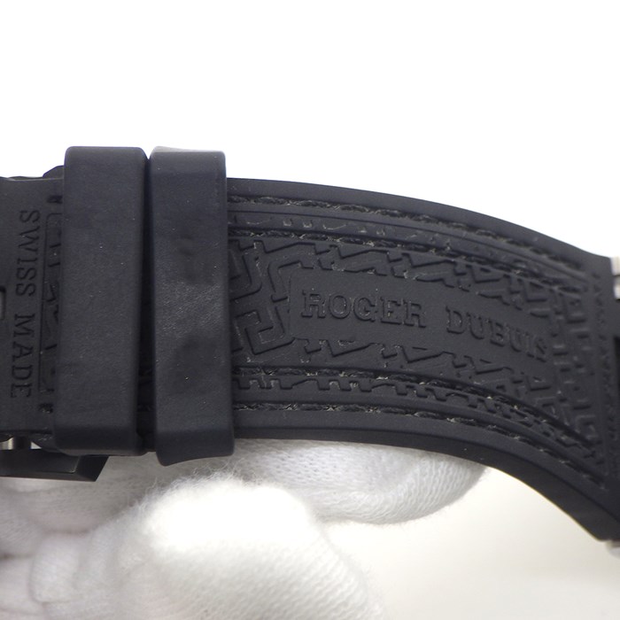 ロジェ・デュブイ ROGER DUBUIS 腕時計 エクスカリバー ウラカン スパイダー RDDBEX0748 グレー/スケルトン文字盤 デイト 裏スケ ラバー 自動巻き 【箱・保付き】 【中古】