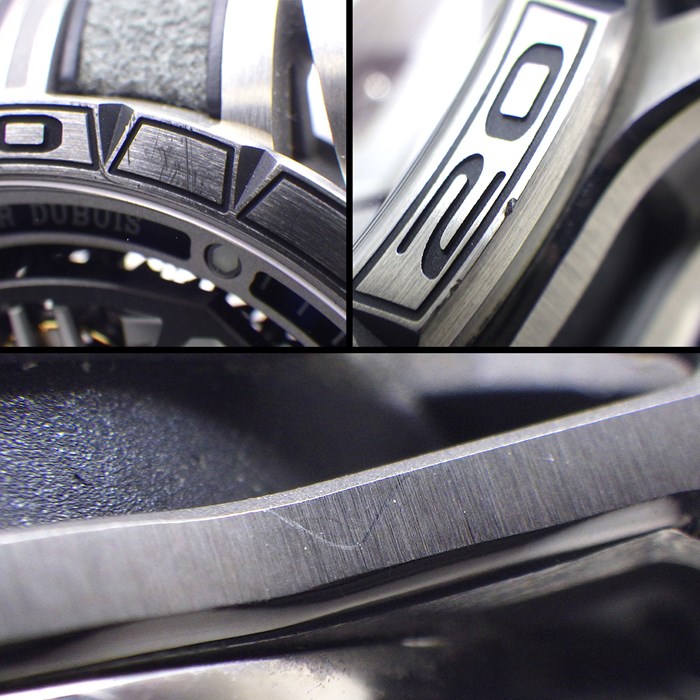 ロジェ・デュブイ ROGER DUBUIS 腕時計 エクスカリバー ウラカン スパイダー RDDBEX0748 グレー/スケルトン文字盤 デイト 裏スケ ラバー 自動巻き 【箱・保付き】 【中古】