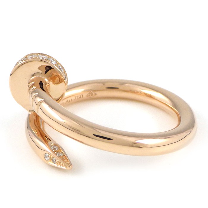 カルティエ Cartier リング ジュストアンクル クラシック B4094850 釘モチーフ 22ポイント ダイヤモンド 計0.13ct K18PG 10号 / #50 【中古】