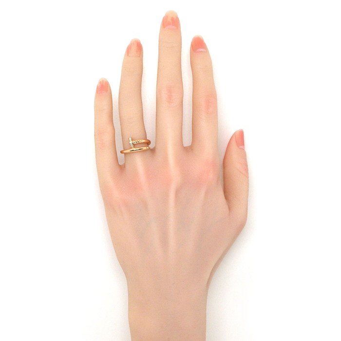 カルティエ Cartier リング ジュストアンクル クラシック B4094850 釘モチーフ 22ポイント ダイヤモンド 計0.13ct K18PG 10号 / #50 【中古】
