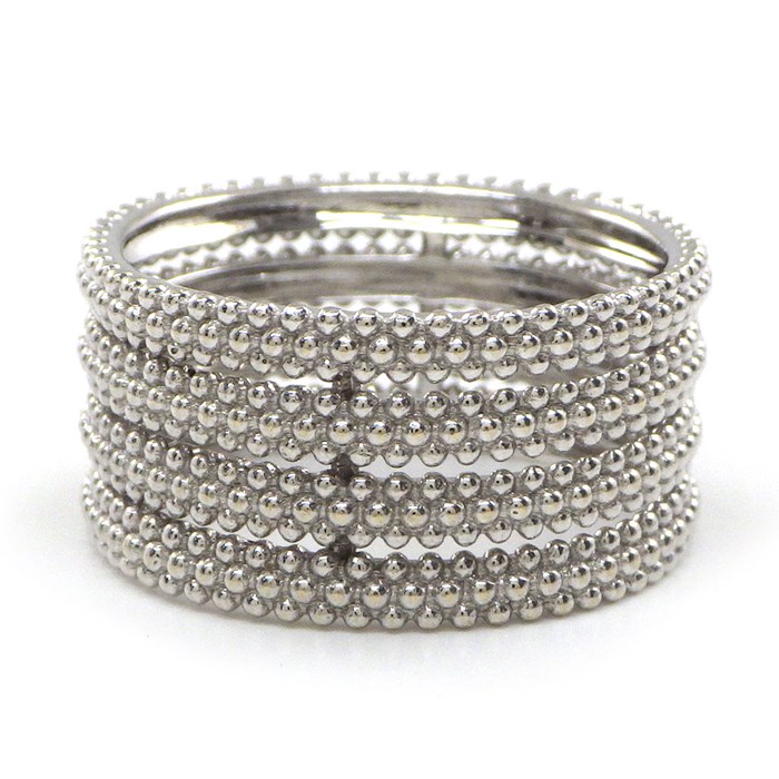 モーブッサン MAUBOUSSIN リング ル プルミエ ジュール 4ロウ ミルグレイン K18WG 13.5号 【中古】