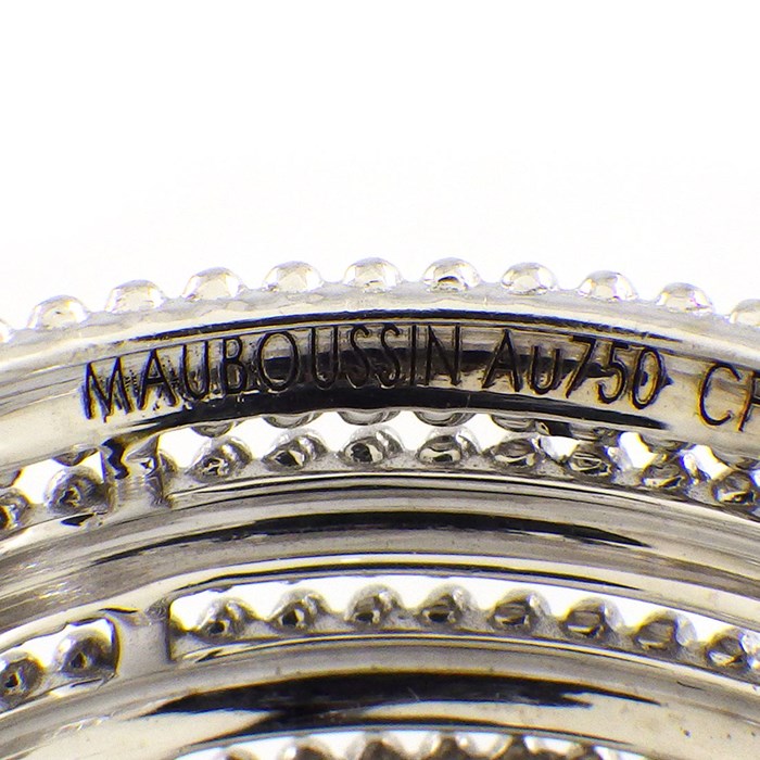 モーブッサン MAUBOUSSIN リング ル プルミエ ジュール 4ロウ ミルグレイン K18WG 13.5号 【中古】