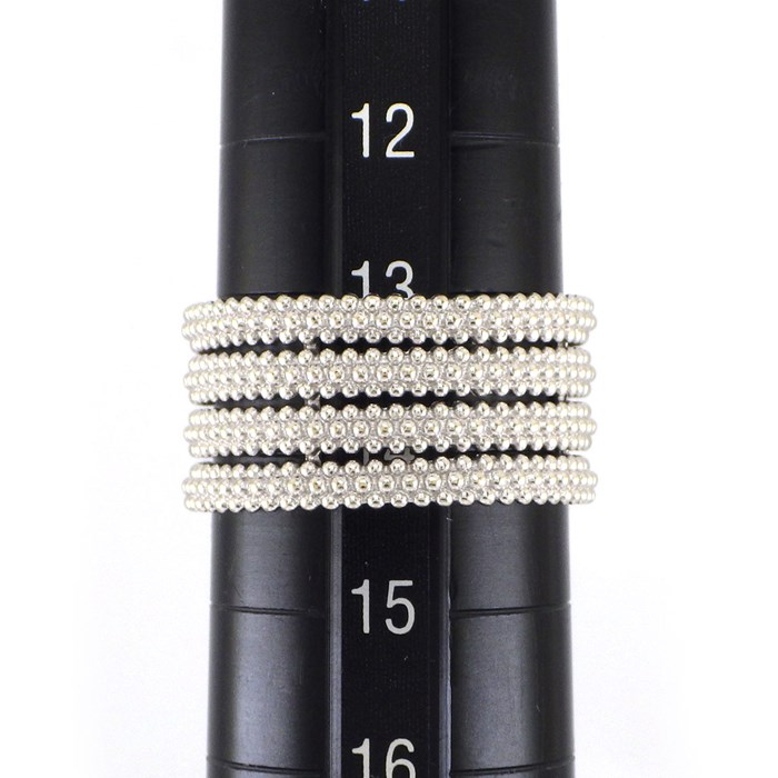 モーブッサン MAUBOUSSIN リング ル プルミエ ジュール 4ロウ ミルグレイン K18WG 13.5号 【中古】