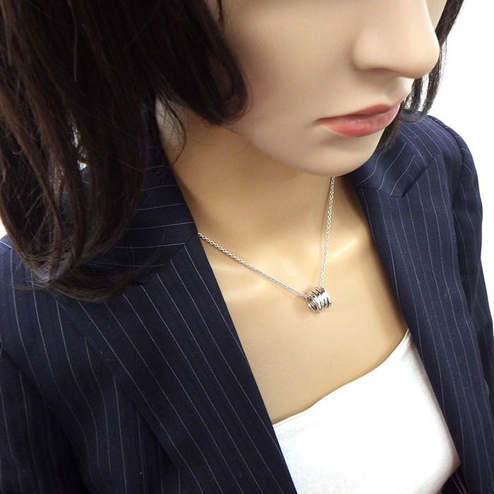 ブルガリ BVLGARI ネックレス B-zero1 ビーゼロワン 352815 ロゴ K18WG 【中古】