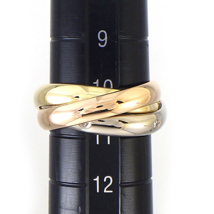 カルティエ Cartier リング トリニティ クラシックモデル B4236450 スリーカラー 5ポイント ダイヤモンド 計0.06ct K18PG K18WG K18YG 10.5号 / #50 【中古】