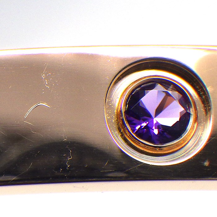 カルティエ Cartier バングル ラブブレス マルチカラーストーン 新型 ピンク イエロー サファイア グリーン オレンジ ガーネット アメジスト K18PG / #17 【中古】
