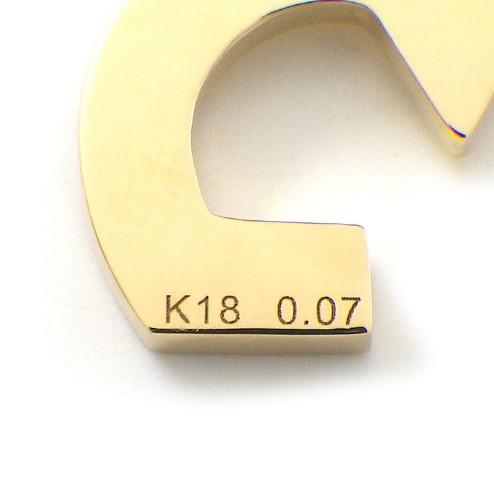 【ダイヤモンド】 ペンダントトップ 数字 モチーフ ナンバー 5 ダイヤモンド 計0.07ct K18YG