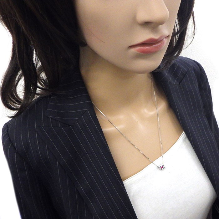 ダミアーニ DAMIANI ネックレス ベルエポック スクエア ベネチアンチェーン ルビー ダイヤモンド K18WG 【中古】