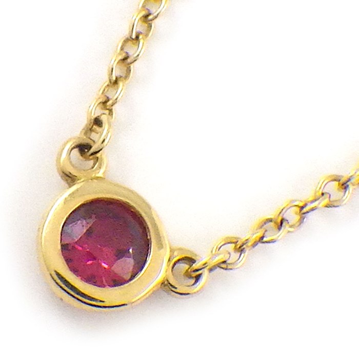 ティファニー Tiffany & Co. ネックレス バイ ザ ヤード 62632747 1ポイント ルビー 0.11ct K18YG 【中古】