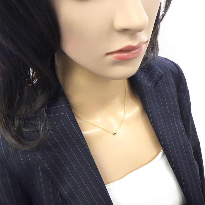 ティファニー Tiffany & Co. ネックレス バイ ザ ヤード 62632747 1ポイント ルビー 0.11ct K18YG 【中古】