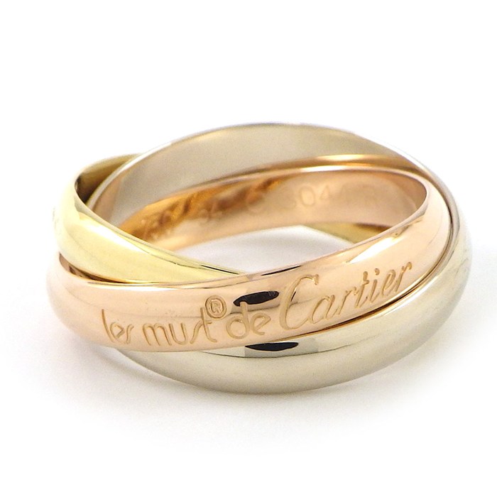 カルティエ Cartier リング トリニティ スリーカラー K18PG K18WG K18YG 14号 / #54 【中古】