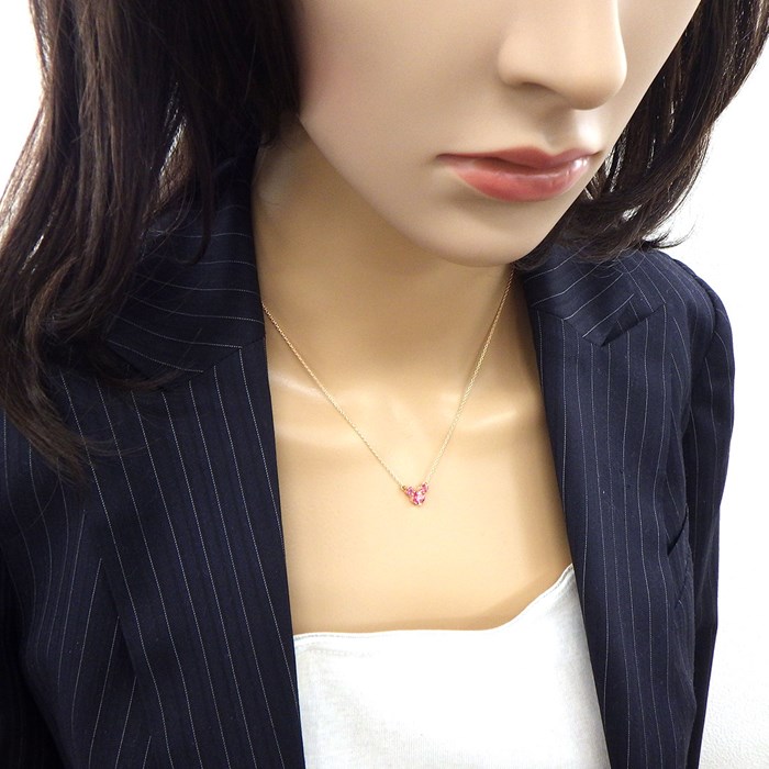 その他のブランド ネックレス ディズニー ミッキーマウス モチーフ 3ポイント ピンクトルマリン 計0.55ct K10PG 【中古】