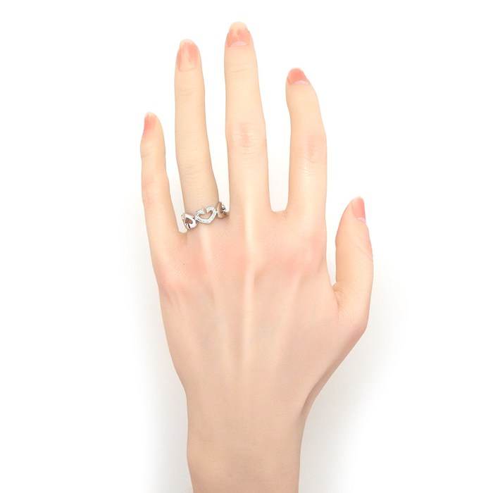 カルティエ Cartier リング Cハート ダイヤモンド K18WG 9.5号 / #50 【中古】