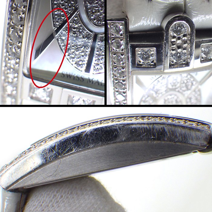 ハリーウィンストン HARRY WINSTON 腕時計 HW アヴェニュー C ミニ・エリプティック AVCQHM16WW052 47ポイント ダイヤベゼル/リュウズ レクタンギュラー 114ポイント ダイヤ/ホワイトシェル文字盤 K18WG ホワイト アリゲーター レザーベルト 白 クオーツアナログ 【中古】