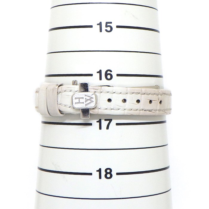 ハリーウィンストン HARRY WINSTON 腕時計 HW アヴェニュー C ミニ・エリプティック AVCQHM16WW052 47ポイント ダイヤベゼル/リュウズ レクタンギュラー 114ポイント ダイヤ/ホワイトシェル文字盤 K18WG ホワイト アリゲーター レザーベルト 白 クオーツアナログ 【中古】
