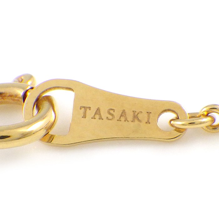 タサキ 田崎真珠 TASAKI ネックレス ドロップ スウィング フラワーモチーフ スライド式 2ポイント パール 7.0mm珠 K18YG 【中古】