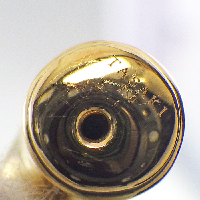 タサキ 田崎真珠 TASAKI ピアス デインジャー ホーン E-3658-18KYG 2Way リファインド リベリオン あこや真珠 8mm珠 K18YG 【中古】