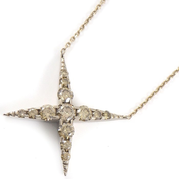 カシケイ KASHIKEY ネックレス ネイキッド BD074 ブラウン ダイヤモンド 1.00ct K18BG 【中古】