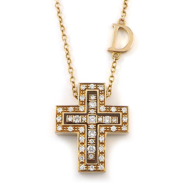 ダミアーニ DAMIANI ネックレス ベルエポック XXS クロス パヴェ ダイヤモンド K18PG 【中古】