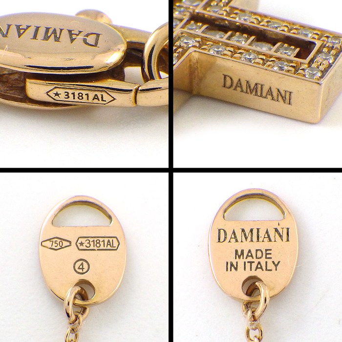 ダミアーニ DAMIANI ネックレス ベルエポック XXS クロス パヴェ ダイヤモンド K18PG 【中古】
