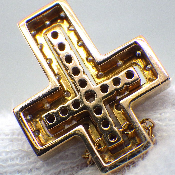 ダミアーニ DAMIANI ネックレス ベルエポック XXS クロス パヴェ ダイヤモンド K18PG 【中古】
