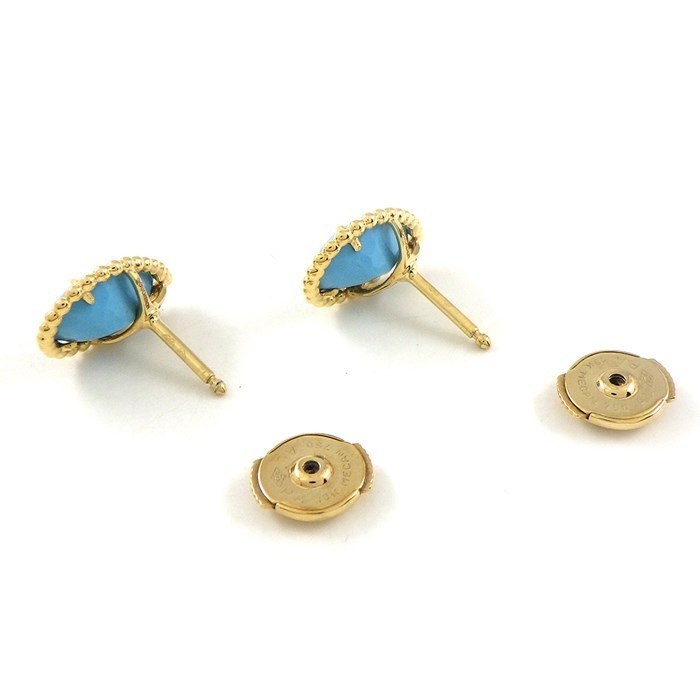 ブシュロン BOUCHERON ピアス セルパンボエム スタッズ スモール JCO01330 ドロップモチーフ ターコイズ トルコ石 K18YG 【箱・保付き】 【中古】