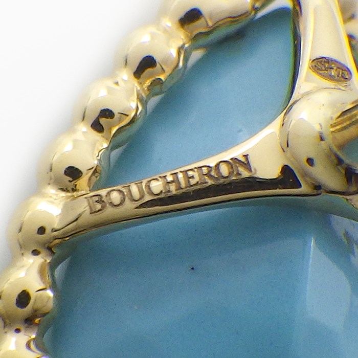 ブシュロン BOUCHERON ピアス セルパンボエム スタッズ スモール JCO01330 ドロップモチーフ ターコイズ トルコ石 K18YG 【箱・保付き】 【中古】