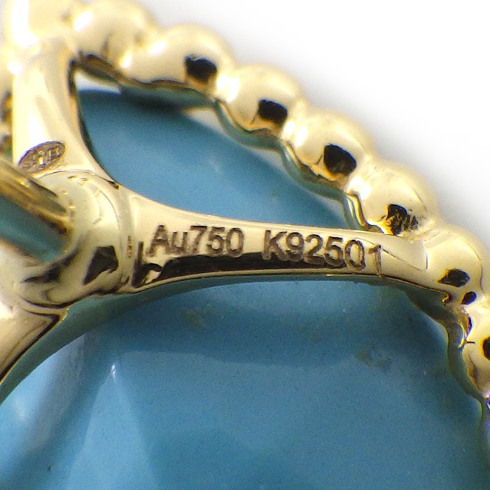 ブシュロン BOUCHERON ピアス セルパンボエム スタッズ スモール JCO01330 ドロップモチーフ ターコイズ トルコ石 K18YG 【箱・保付き】 【中古】