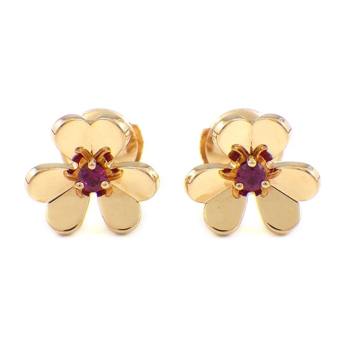 ヴァンクリーフ&アーペル Van Cleef & Arpels ピアス フリヴォル ミニ VCARP7SA00 ルビー 0.14ct K18PG 【中古】