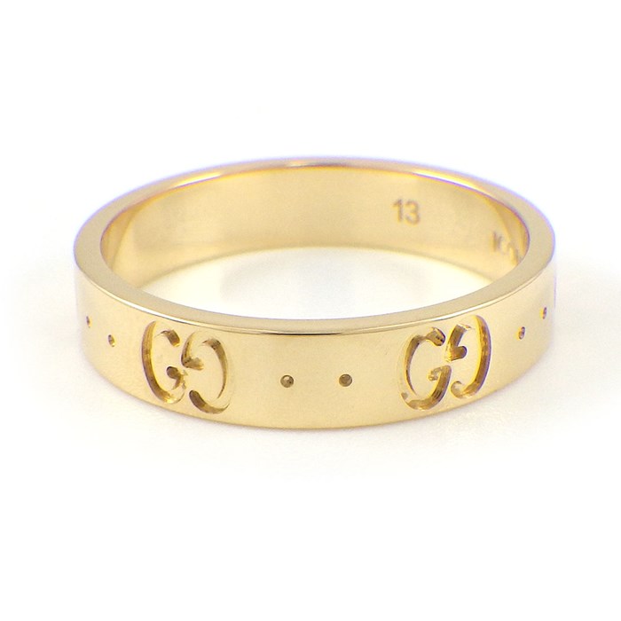 グッチ GUCCI リング アイコン 660070 J8500 8000 インターロッキングG GG ロゴ K18YG 12.5号 / #13 【中古】