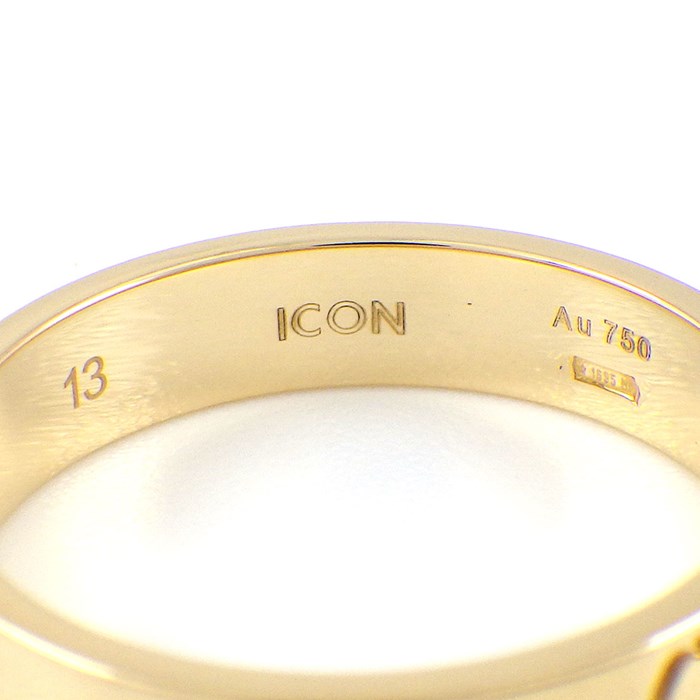 グッチ GUCCI リング アイコン 660070 J8500 8000 インターロッキングG GG ロゴ K18YG 12.5号 / #13 【中古】