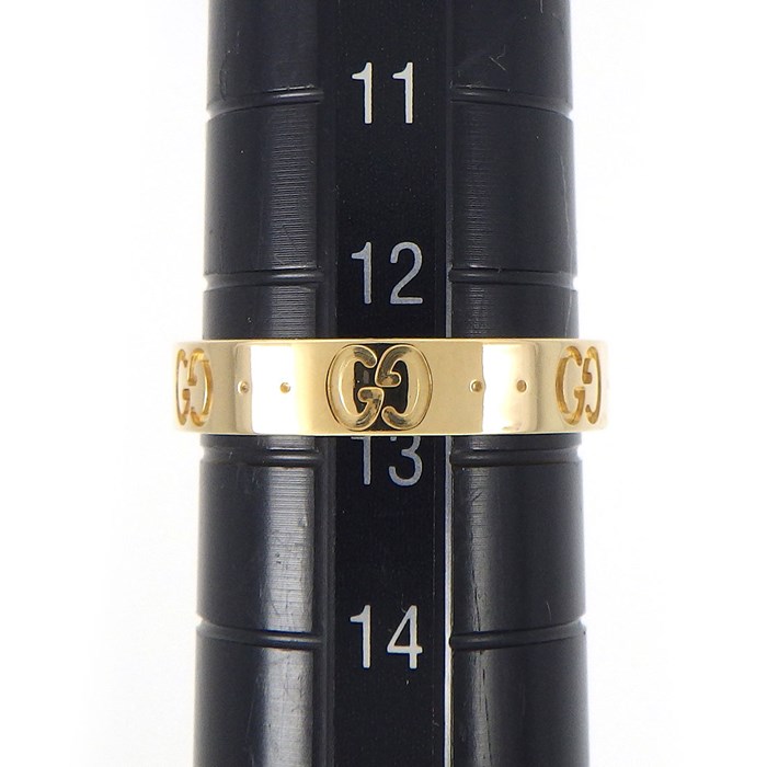 グッチ GUCCI リング アイコン 660070 J8500 8000 インターロッキングG GG ロゴ K18YG 12.5号 / #13 【中古】