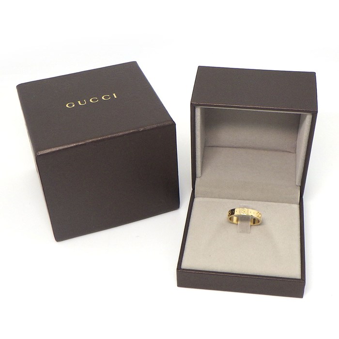 グッチ GUCCI リング アイコン 660070 J8500 8000 インターロッキングG GG ロゴ K18YG 12.5号 / #13 【中古】