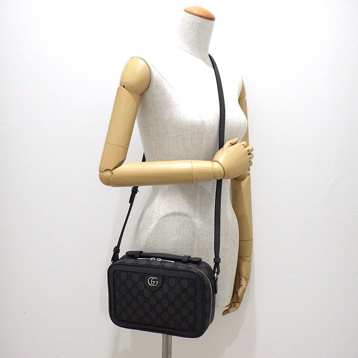 グッチ GUCCI ショルダーバッグ　ハンドバッグ オフィディア スモール クロスボディバッグ 739392 UULBN 1244 グレー ブラック GG スプリーム キャンバス 【中古】