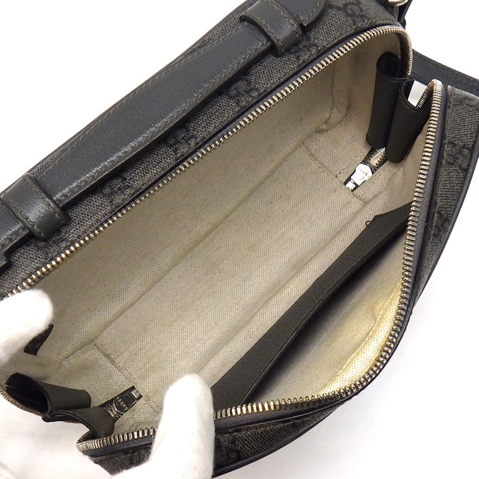 グッチ GUCCI ショルダーバッグ　ハンドバッグ オフィディア スモール クロスボディバッグ 739392 UULBN 1244 グレー ブラック GG スプリーム キャンバス 【中古】