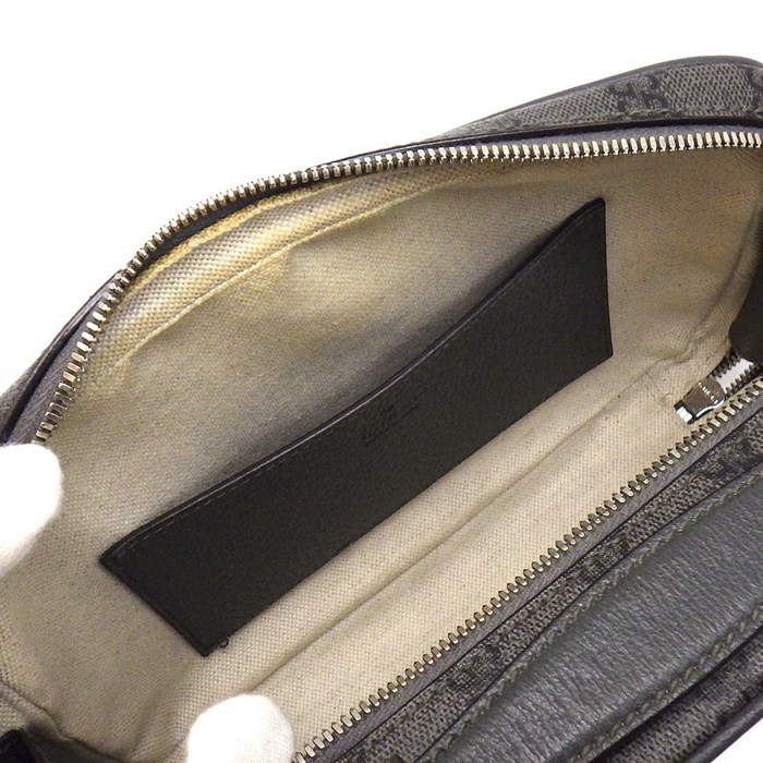 グッチ GUCCI ショルダーバッグ　ハンドバッグ オフィディア スモール クロスボディバッグ 739392 UULBN 1244 グレー ブラック GG スプリーム キャンバス 【中古】