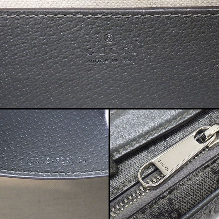 グッチ GUCCI ショルダーバッグ　ハンドバッグ オフィディア スモール クロスボディバッグ 739392 UULBN 1244 グレー ブラック GG スプリーム キャンバス 【中古】