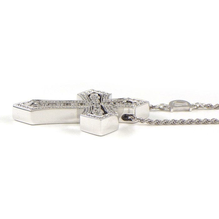 ダミアーニ DAMIANI ネックレス ベルエポック クラウン M 20092691 クロス パヴェ ダイヤモンド K18WG 【箱・保付き】 【中古】