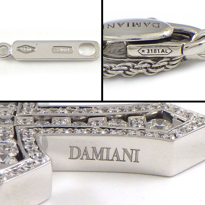 ダミアーニ DAMIANI ネックレス ベルエポック クラウン M 20092691 クロス パヴェ ダイヤモンド K18WG 【箱・保付き】 【中古】