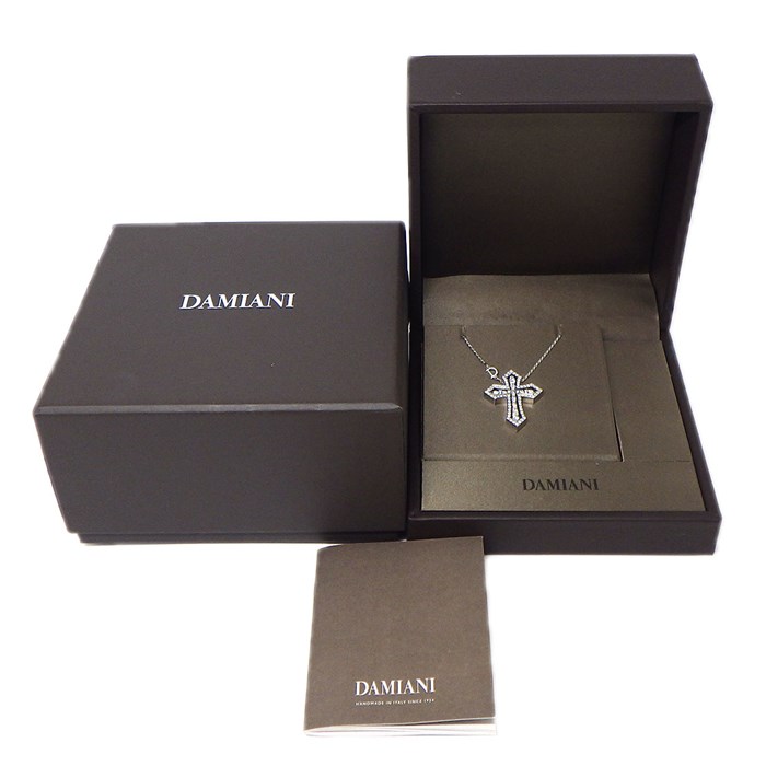 ダミアーニ DAMIANI ネックレス ベルエポック クラウン M 20092691 クロス パヴェ ダイヤモンド K18WG 【箱・保付き】 【中古】
