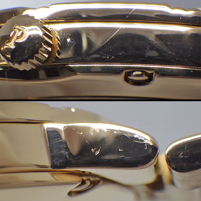 ピアジェ PIAGET 腕時計 ダンサー P10440 サンレイ シルバー文字盤 裏スケ K18PG 手巻き 【OH済み】 【箱・保付き】 【中古】