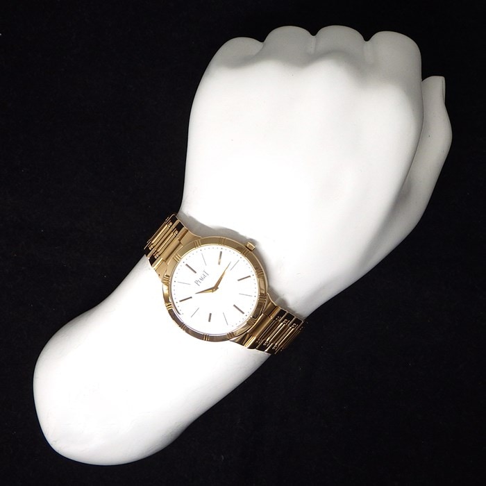 ピアジェ PIAGET 腕時計 ダンサー P10440 サンレイ シルバー文字盤 裏スケ K18PG 手巻き 【OH済み】 【箱・保付き】 【中古】