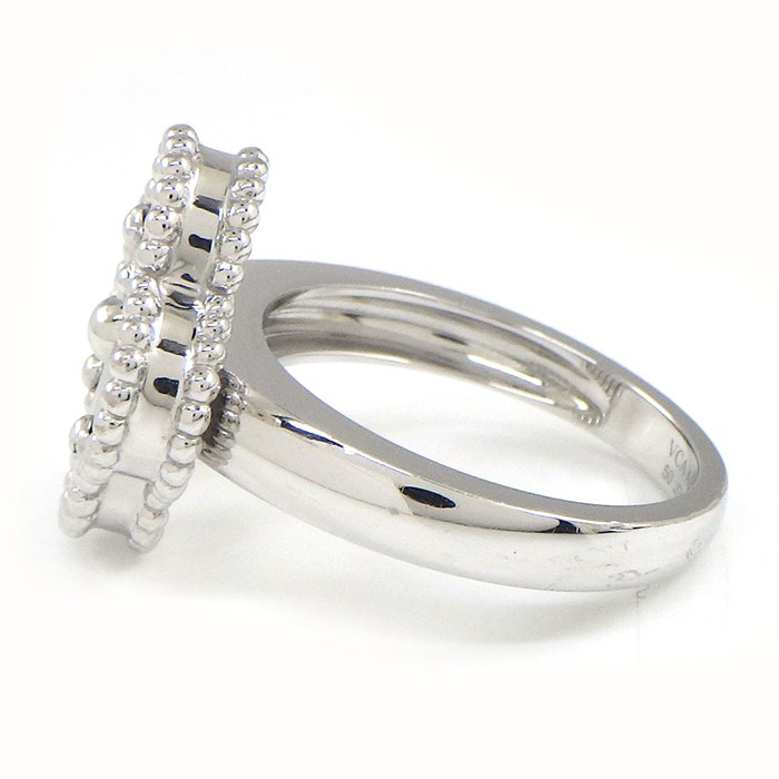 ヴァンクリーフ＆アーペル Van Cleef & Arpels リング ヴィンテージ アルハンブラ VCARP9XI00 ギョーシェ K18WG 10号 / #50 【箱・保付き】 【中古】