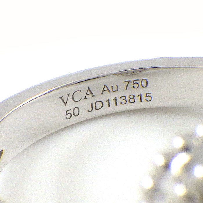 ヴァンクリーフ＆アーペル Van Cleef & Arpels リング ヴィンテージ アルハンブラ VCARP9XI00 ギョーシェ K18WG 10号 / #50 【箱・保付き】 【中古】