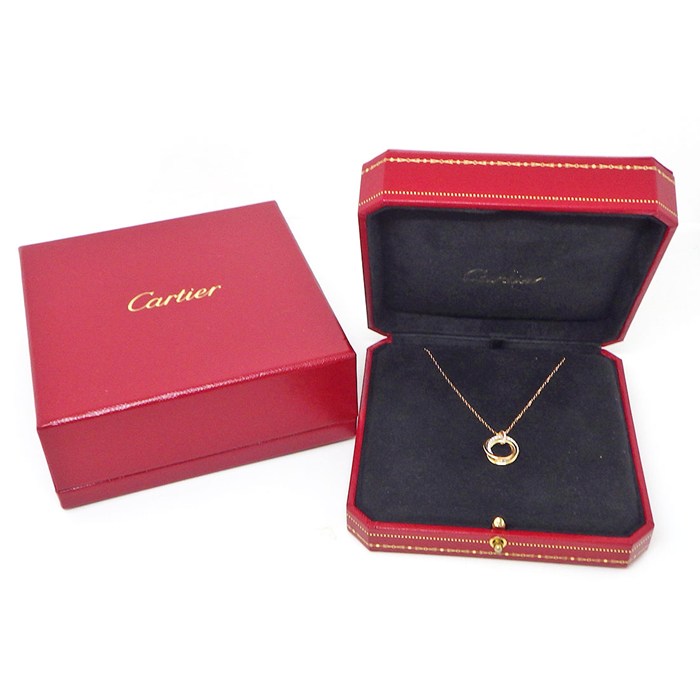カルティエ Cartier ネックレス トリニティ SM セミパヴェ スリーカラー 33ポイント ダイヤモンド 計0.25ct K18PG K18WG K18YG 【中古】