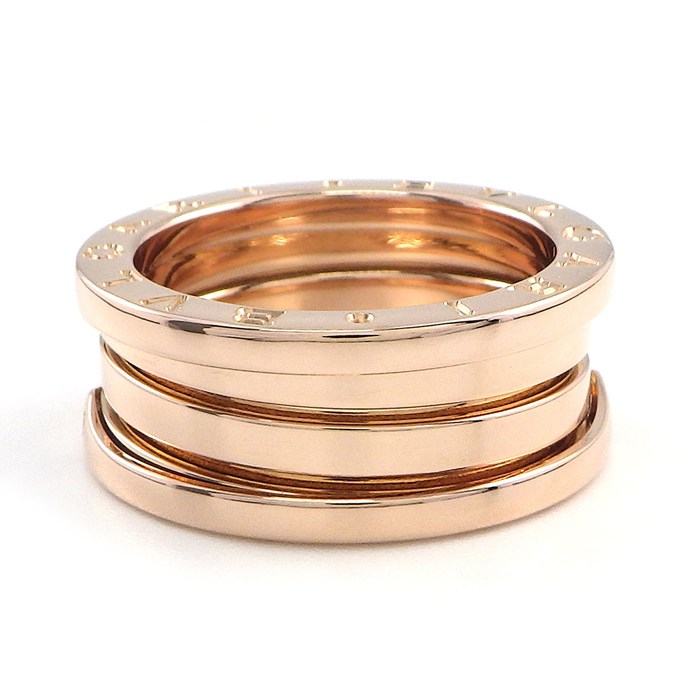ブルガリ BVLGARI リング B-zero1 ビーゼロワン 3バンド 4ポイント ダイヤモンド K18PG 12.5号 / #53 【中古】