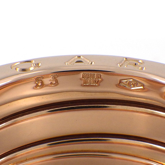 ブルガリ BVLGARI リング B-zero1 ビーゼロワン 3バンド 4ポイント ダイヤモンド K18PG 12.5号 / #53 【中古】