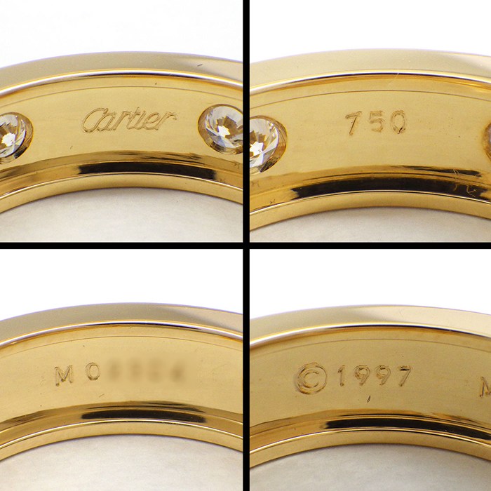 カルティエ Cartier ピアス ラブ フープ 6ポイント ダイヤモンド K18YG 【中古】